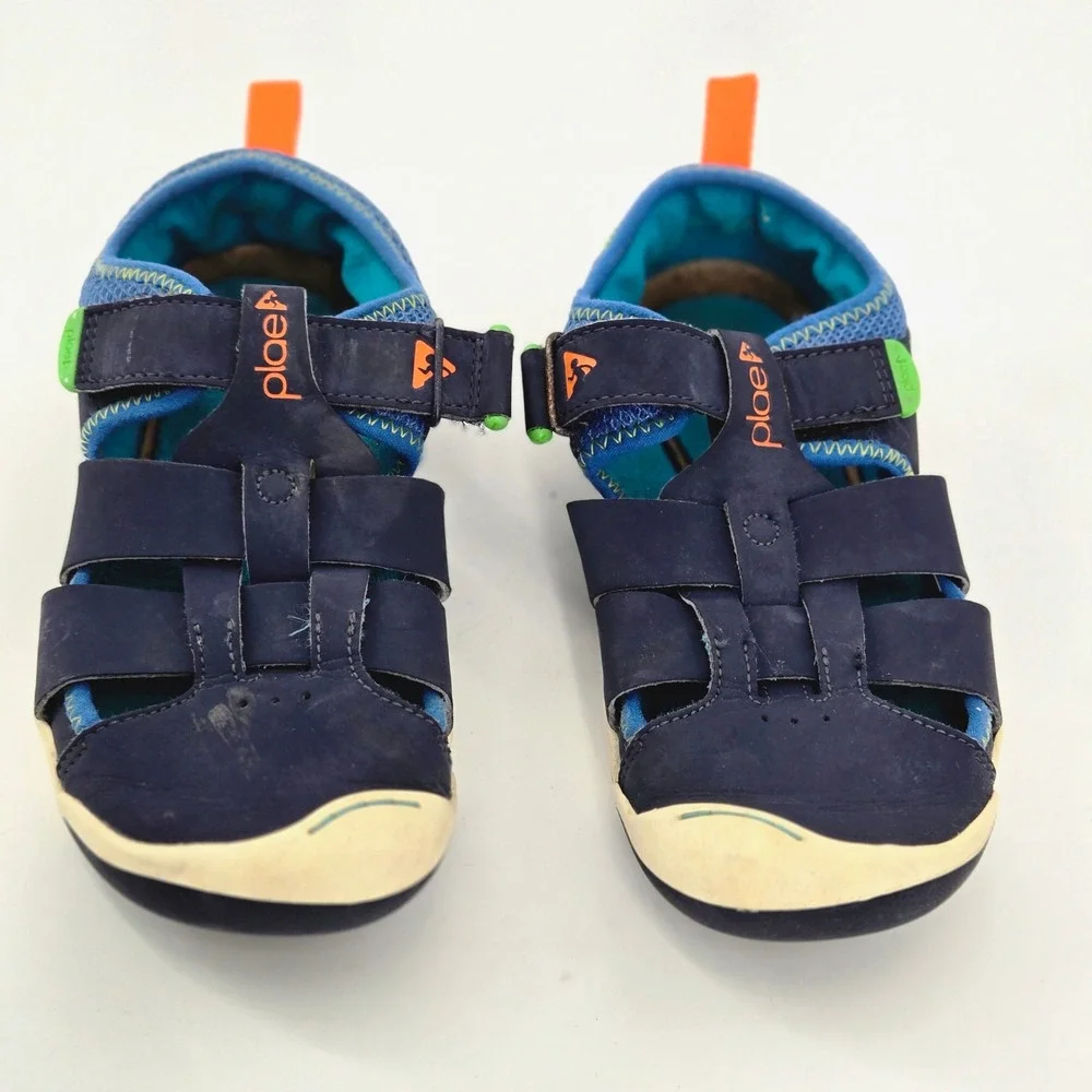 Plae Kids Sam 2.0 Navy Blue Water Friendly Outdoor Sports Sandals Shoes Size 2